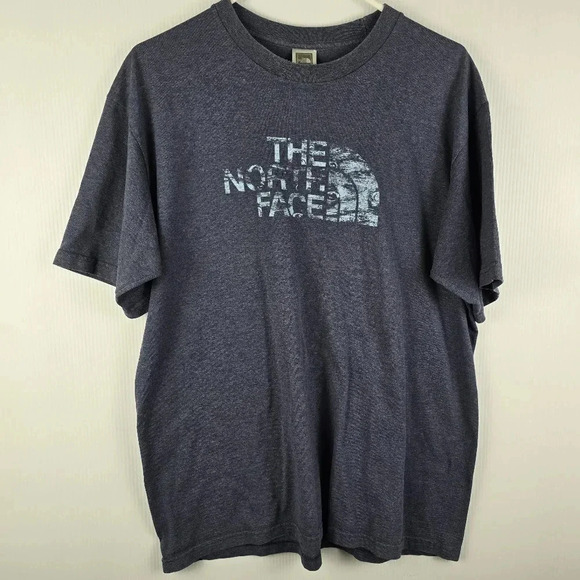 The North Face Men's Blue Heathered Short Sleeve Half Dome T-Shirt Size Large - Picture 1 of 8